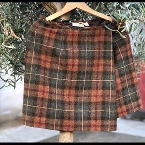VTG Eddie Bauer Wool Plaid Skirt Like New, Size 8
